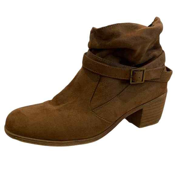 American eagle slouch shoes ankle booties size 8 brown 2” heel - Picture 6 of 9